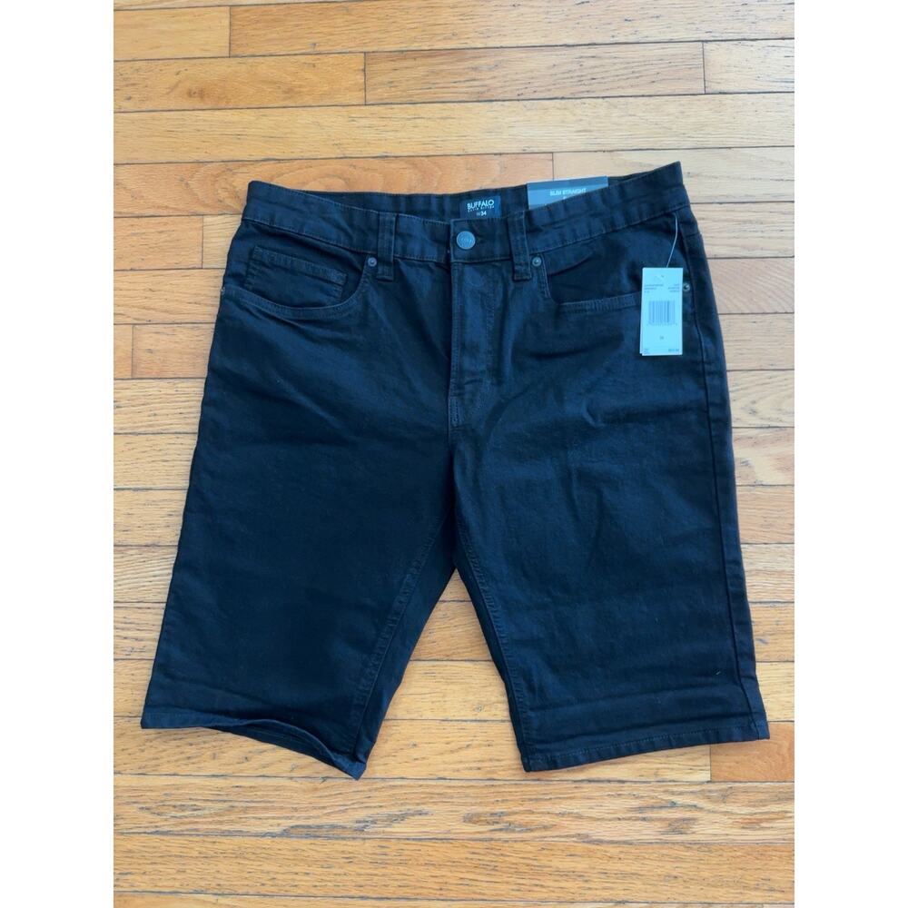 Buffalo David Bitton Evan Slim Straight Black Denim Shorts Mens 34 NWT Stretch - Picture 3 of 5